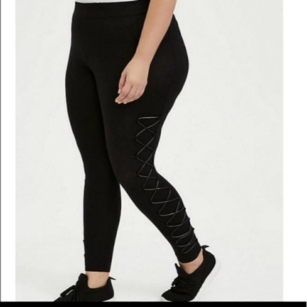 torrid Black Lace-Up Side Detail Leggings